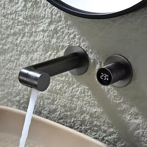 Grifo de Baño Moderno para Hotel Comercial HLK con Pantalla de Temperatura LED Digital, Montado en la Pared, Acabado Cromado, Válvula de Cerámica - Product Image 1