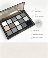 Palette de fards à paupières Smoky Chic 15 teintes, formule mate et scintillante, fard à paupières longue tenue et facile à estomper