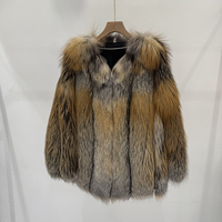 Vente directe d'usine de luxe pleine longueur Long manteau de fourrure de renard veste pull en fourrure de renard