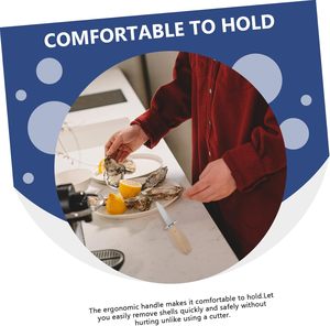 Ouvre-huîtres personnalisé avec logo, écologique, pour gaucher, manche en bois, acier inoxydable finition satinée, lame de 3,9 pouces, couteau à fruits de mer - Product Image 5