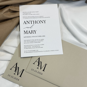 Carte <span class=keywords><strong>d</strong></span>'<span class=keywords><strong>invitation</strong></span> de mariage reliée, design artisanal haut de gamme, unique, élégante, pour célébration de mariage, cadeau pour la mariée et le marié, invitations de mariage - Product Image 1