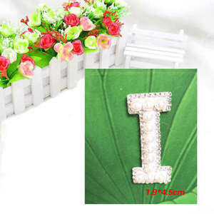 文字パッチパールラインストーンレターパッチアルファベット鉄 - Product Image 4