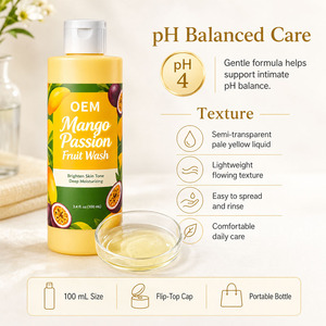Trendige Mango-Passionsfrucht Intimpflege-Waschlotion OEM Luxuriöser Tropischer Duft <span class=keywords><strong>pH</strong></span> 4,5 Clean Beauty Formel <span class=keywords><strong>pH</strong></span>-Ausgleichende Intimwaschlotion - Product Image 3