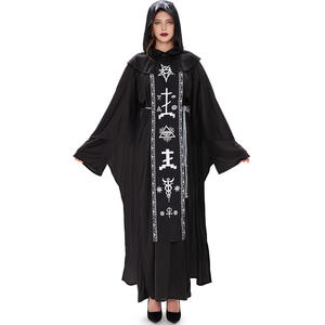 M-XL 남자와 여자의 할로윈 의상 성인 커플 마법사 가운 의상 사악한 마술사 뱀파이어 의상 - Product Image 5