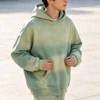 Hoodie vintage personnalisé, coupe courte, délavé à l'acide, effet soleil, imprimé, vente en gros, haut de gamme, style streetwear