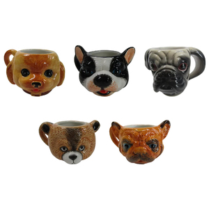 Taza de Café de Cerámica Personalizada de 15.5 oz <span class=keywords><strong>con</strong></span> Diseño de <span class=keywords><strong>Bulldog</strong></span> Francés en 3D, Taza de Gran Capacidad <span class=keywords><strong>con</strong></span> Forma de Cara de Perro para Fiestas - Product Image 1
