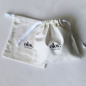Wholesale Cheap Natural Color Cotton Dust <b>Pouch</b> Canvas Fabric <b>Drawstring</b> Bag With Logo - Product Image 2