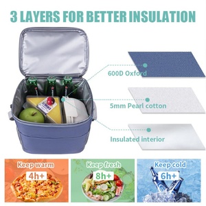 Bolsa Térmica Oxford para Exteriores, Portátil, Grande, con Logotipo Personalizado, Aislada, a Prueba de Fugas, Linda Bolsa de Almuerzo, Ecológica, para el Trabajo y la Oficina - Product Image 3