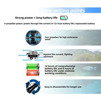 Drone de pêche sous-marine ROV avec caméra HD de vision nocturne, détecteur de poissons, bras mécanique pour la pêche au lance-pierre, recherche et récupération de métal, IP68