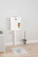 WC à la turque moderne en céramique avec réservoir encastré, chasse d'eau à décharge directe, garantie 5 ans, installation au sol, blanc