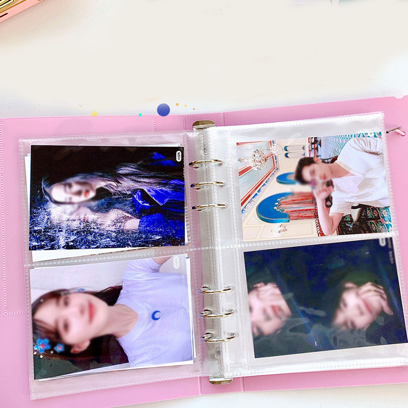 Photocard Binder A5 Kpop Photocard Holder, 200 tasche Large Capacity Kpop Photo Card Binder, Refillable A5 6 anelli Photo Card Album, Waterproof PVC Free Clear K-Pop Album with DIY Letter Sticker