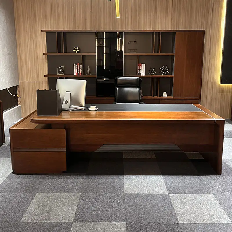 Thiết kế mới bằng gỗ quản lý CEO Ông Chủ bàn bền máy tính điều hành bàn làm việc rắn gỗ cổ bàn cho văn phòng