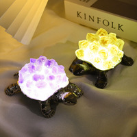Lampe en forme de tortue en cristal d'améthyste naturel, faite à la main en usine, pour cadeau