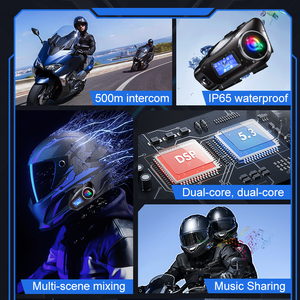 Nouveau système d'intercom pour casque de moto Q58 Max ABS avec écran LCD, éclairage LED, étanche, réduction du bruit, portée jusqu'à 500 m - Product Image 2