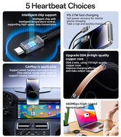 Câble de données Yesido 1,2 m PD 27W Type-C vers IP, charge rapide, compatible CarPlay, alliage de zinc CA195