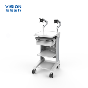 Hot-bán 4-Tier kim loại di động máy trạm giỏ hàng với màn hình gắn kết bệnh viện & phòng khám y tế nội soi lưu trữ xe - Product Image 1