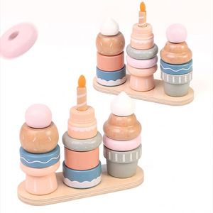 Juego de Juguetes de Madera para Niños de 3, 4 y 5 Años, para Jugar a la Pastelería, con Bloques Apilables, Postres, Pastel, Té y Accesorios - Product Image 3