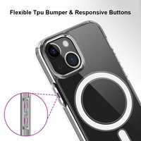 Étui de téléphone magnétique anti-rayures, résistant aux chocs, étanche, transparent HD avec charge sans fil pour PC, compatible avec les modèles 11-18 Pro/Pro Max