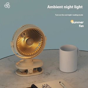 Ventilateur de bureau à clipser avec un aspect coloré, une puissance du vent à cinq vitesses, une grande capacité, une autonomie de la batterie et une rotation multi-angles - Product Image 4