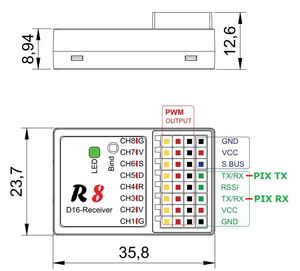 Jumper R8 2.4GHz 8CH Dual Antenna Receiver High Stability for RC Transmitters - Product Image 6