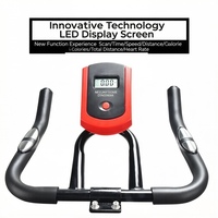 Vélo de spinning d'intérieur avec moniteur LED et résistance à friction réglable pour entraînement cardio à domicile