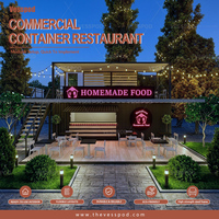 Nouveau Restaurant Conteneur Moderne et Respirant 2025 avec Cuisine, Café Conteneur Maritime à Vendre, Durée de Vie 30-40 Ans
