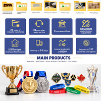 Trophée en cristal personnalisé de qualité supérieure Hypercrafts avec base en métal argenté pour la cérémonie de reconnaissance des employés exceptionnels