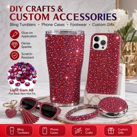 Lot de 1440 strass Light Siam AB SS6 SS10 SS16 SS20 à dos plat, non thermocollants, pour la beauté des ongles et les vêtements