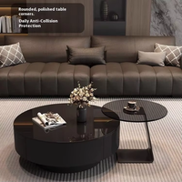 2025 Nouveau modèle noir table basse en verre table basse moderne