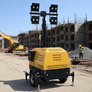 4*1000W Trailer Hướng dẫn sử dụng nâng tháp chiếu sáng di động điện nâng tháp chiếu sáng 5M 7M 9M nâng cực <span class=keywords><strong>LED</strong></span> chiếu sáng tháp - Product Image 2