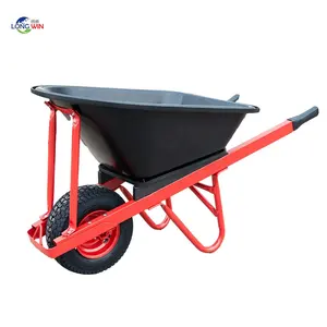 Industrial Transport Wb8614P Narrow Plastic Tray Wheelbarrow Tub Pneumatic Wheel Construction Wheel Barrow