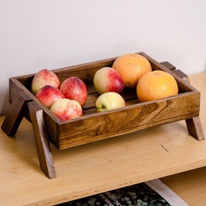 Plateau à fruits en bois massif rectangulaire, plateau décoratif pour salon, nouveau style chinois - Product Image 2