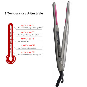 <span class=keywords><strong>Lisseur</strong></span> à cheveux électrique en céramique personnalisé avec affichage de la température LED, fin comme un crayon, pour cheveux courts de type pixie - Product Image 5