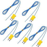 Sonde étanche IP65, résolution 1C, port série, thermocouple de type K, fil nu, capteur isolé en PTFE bleu