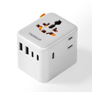 WTA-08 <span class=keywords><strong>TESSAN</strong></span> Universal Südafrika/Namibia/Botswana/Nepal/Mosambik Steckeradapter USB-C zu 2* USB-A 3*USB-C 28W Reiseadapter - Product Image 1