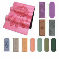 Tapis de yoga en caoutchouc naturel PU antidérapant de qualité supérieure, logo personnalisé découpé au laser, tapis de yoga PU avec lignes de mise en forme corporelle