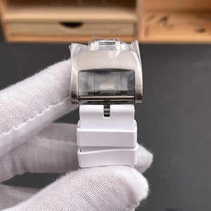 Montre automatique pour hommes, cadran blanc en céramique, montre squelette octogonale, montres de luxe pour hommes, montre mécanique de luxe - Product Image 5