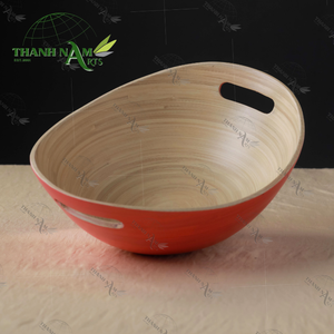 Bol de service en bambou léger et écologique fait à la main, fabricant vietnamien, vaisselle de cuisine classique, jetable - Product Image 1