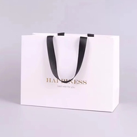 Sacs en papier kraft de luxe recyclables pour l'emballage, avec logo personnalisé imprimé, pour vêtements, cadeaux, shopping, avec poignée, grand format