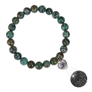 Pulsera de cuentas de piedra de 8mm personalizable OEM 'I Love You' 100 idiomas Brazalete elástico clásico para parejas Foto personalizada - Product Image 6