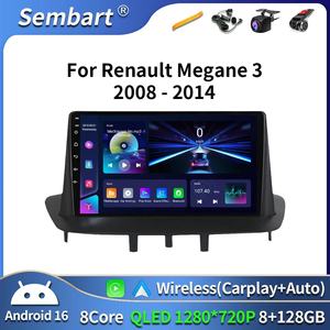 Pour <span class=keywords><strong>Renault</strong></span> Megane 3 Fluence Samsung SM3 2008 - 2014 Android 16 Carplay Autoradio Navigation GPS <span class=keywords><strong>Lecteur</strong></span> Multimédia Wifi+4G - Product Image 1
