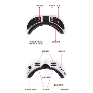 Gafas Fat Shark HDO2 con Auriculares, Gafas VR con Transmisión de Imagen de 5.8G, Transmisión de Imagen en Primera Persona para RC FPV Traversal <span class=keywords><strong>Dr</strong></span> - Product Image 4