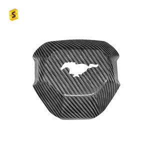 ShaSha dekorasi roda kemudi mobil serat karbon asli kering untuk Ford Mustang S650 GT 2024 Aksesori Interior - Product Image 1