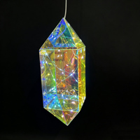 Schillernder Handgefertigter Umweltfreundlicher Bruchsicherer Moderner Hängender LED-Beleuchteter Diamantförmiger Prismatischer Weihnachtsbaumschmuck