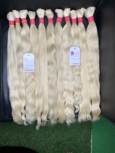 Extensions de cheveux Remy blondes 613 de qualité supérieure, lisses et ondulées, cheveux humains vierges indiens non traités, double trame machine, toutes - Product Image 2