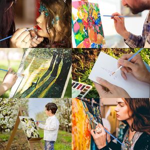 Xin Bowen Art fornisce pennello in plastica blu manico piatto rotondo <span class=keywords><strong>per</strong></span> capelli Art pennello <span class=keywords><strong>per</strong></span> artista disegno materiali strumento di <span class=keywords><strong>pittura</strong></span> - Product Image 6