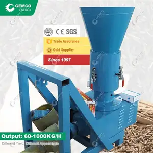 GEMCO – petite Machine à granulés de papier à matrice plate, forte puissance, pour la fabrication de bois de pin, de biomasse, de scie, de granulés