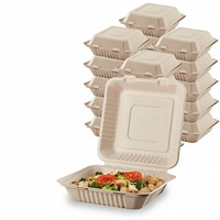Contenants alimentaires biodégradables et compostables en bagasse de 9 pouces, 100 % biodégradables, vente directe d'usine