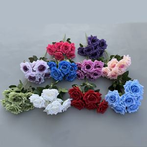 Nouveau design <span class=keywords><strong>de</strong></span> buissons <span class=keywords><strong>de</strong></span> fleurs Rosa Bouquet <span class=keywords><strong>de</strong></span> fleurs <span class=keywords><strong>de</strong></span> roses artificielles en soie pour bouquet <span class=keywords><strong>de</strong></span> mariée <span class=keywords><strong>de</strong></span> mariage - Product Image 3