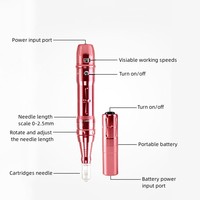 Machine à tatouer cosmétique professionnelle sans fil rechargeable en acier inoxydable pour sourcils et lèvres, microblading